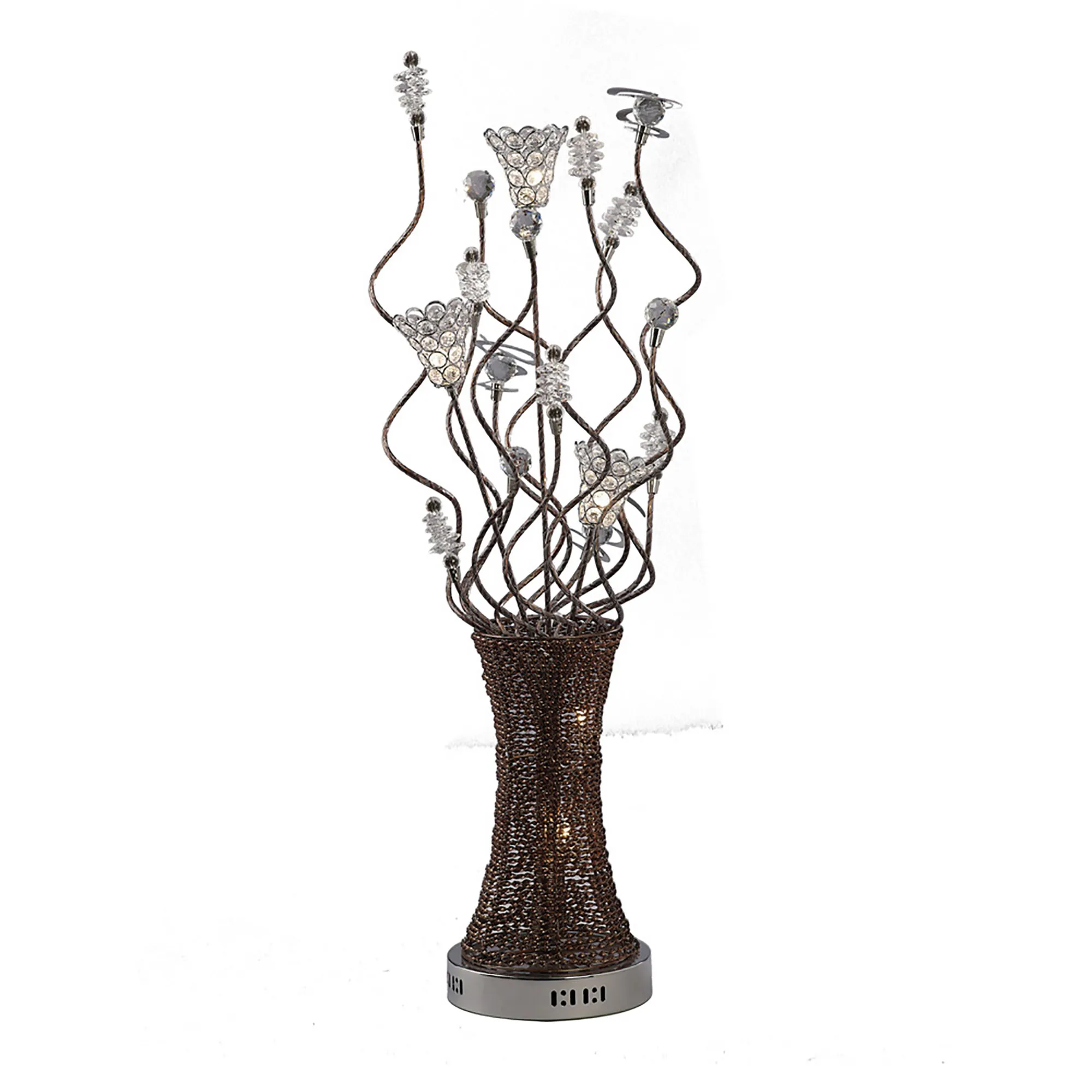 Kristal Aluminium Crystal Table Lamps Diyas Home Armed Table Lamps